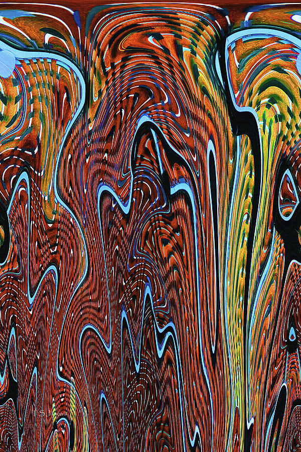 Waterfall At Tempe Center for The Arts #0285ew2 Abstract Digital Art by Tom Janca