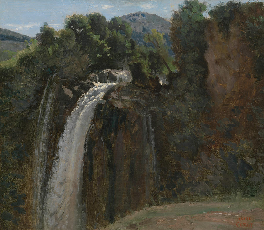 Waterfall at Terni Painting by Jean-Baptiste-Camille Corot