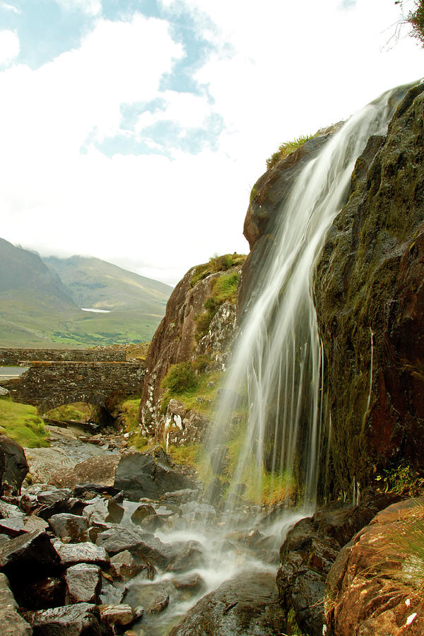 Waterfall Photograph - Waterfall at the Conor Pass by Martina Fagan