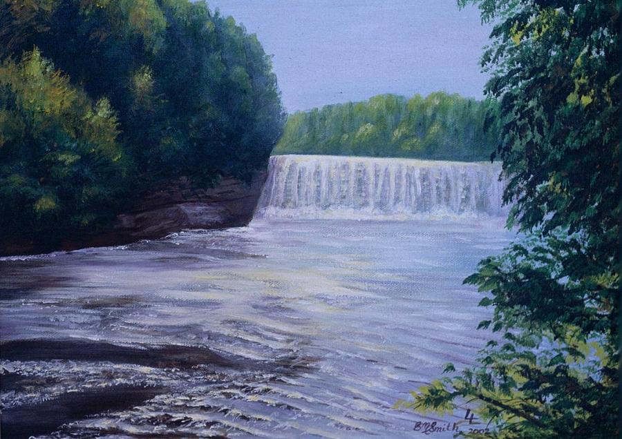 Waterfall Painting by Barbel Smith
