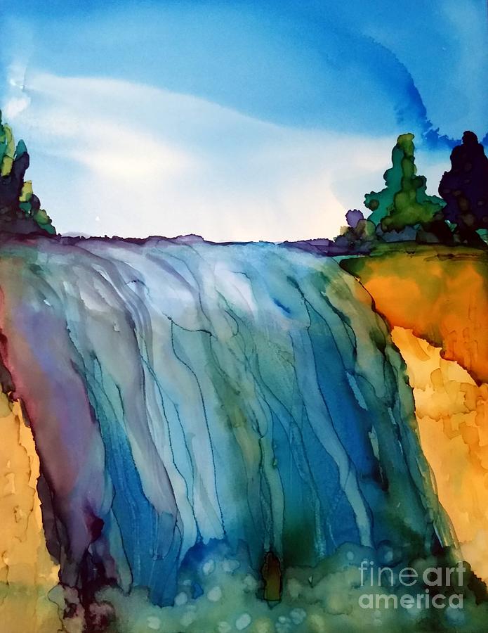 Waterfall Painting by Beth Kluth