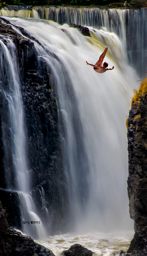 Waterfall Dive Photograph by Greg Waters