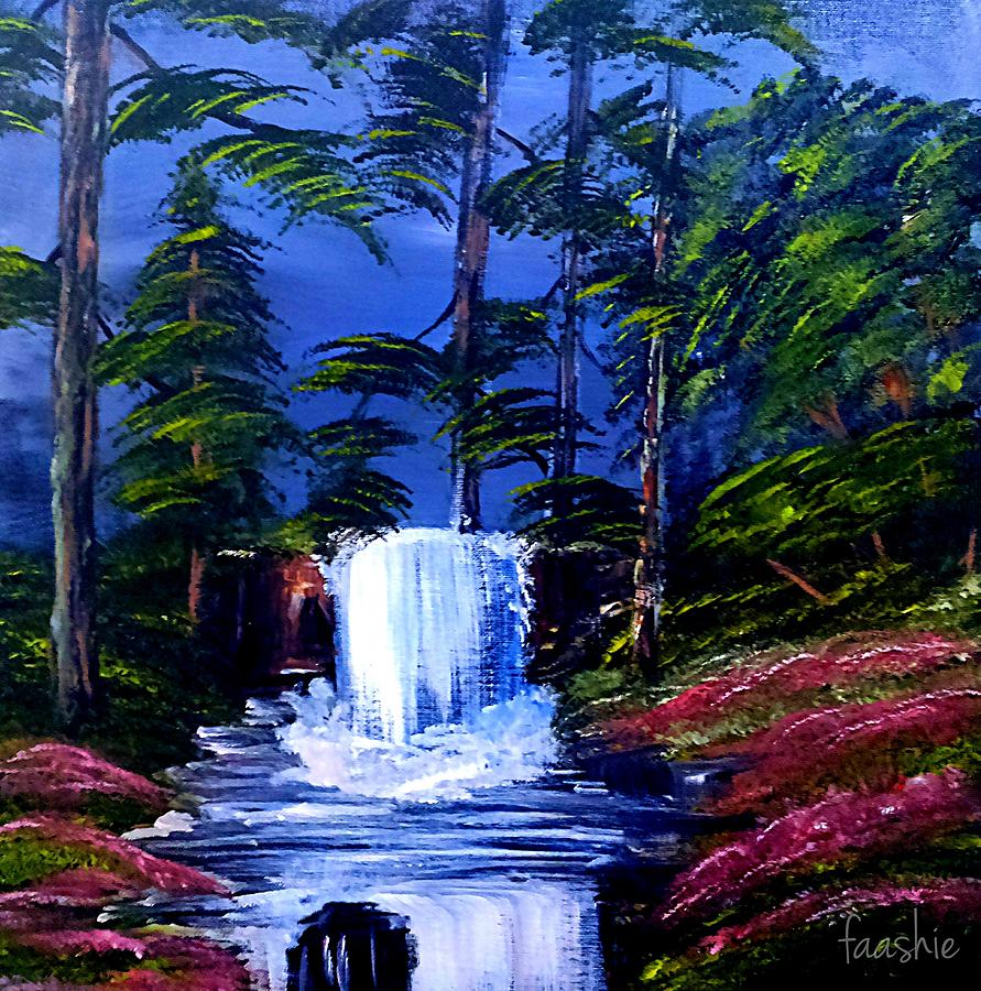 Waterfall  Painting by Faashie Sha