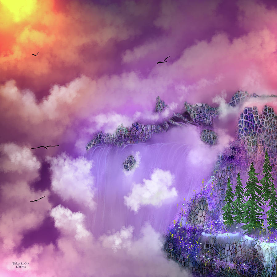 Waterfall Fantasy Digital Art by Artful Oasis