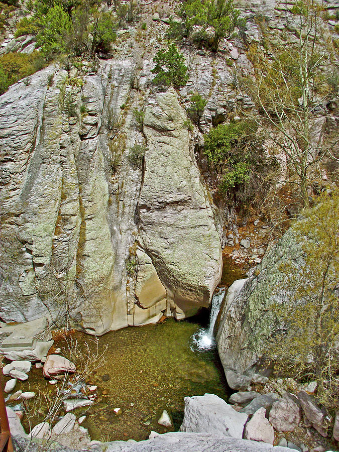 Waterfall Far Below Whitewater Catwalk National Recreation Trail-New Mexico Photograph by Ruth Hager