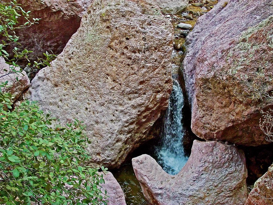 Waterfall from Above Whitewater Creek in Whitewater Catwalk National Recreation Trail-New Mexico Photograph by Ruth Hager