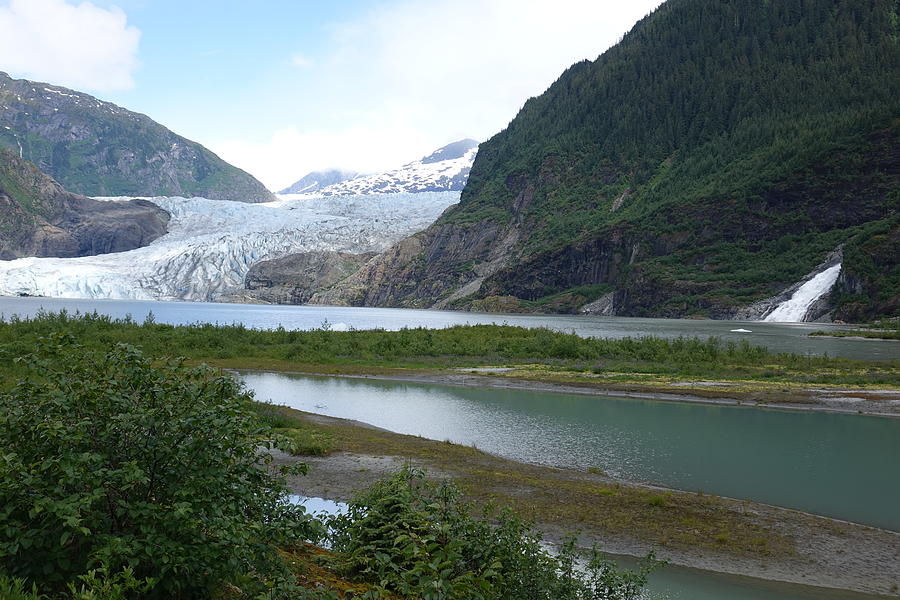 Waterfall from glacier Photograph by Joe Davis | Fine Art America