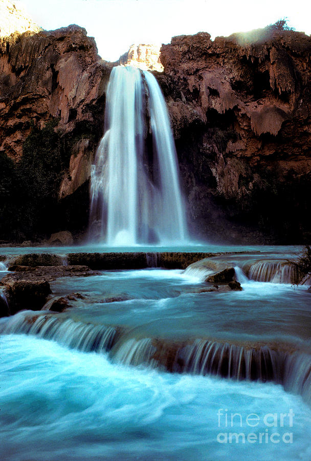 Waterfall from the Sky, Havasupai Photograph by Wernher Krutein