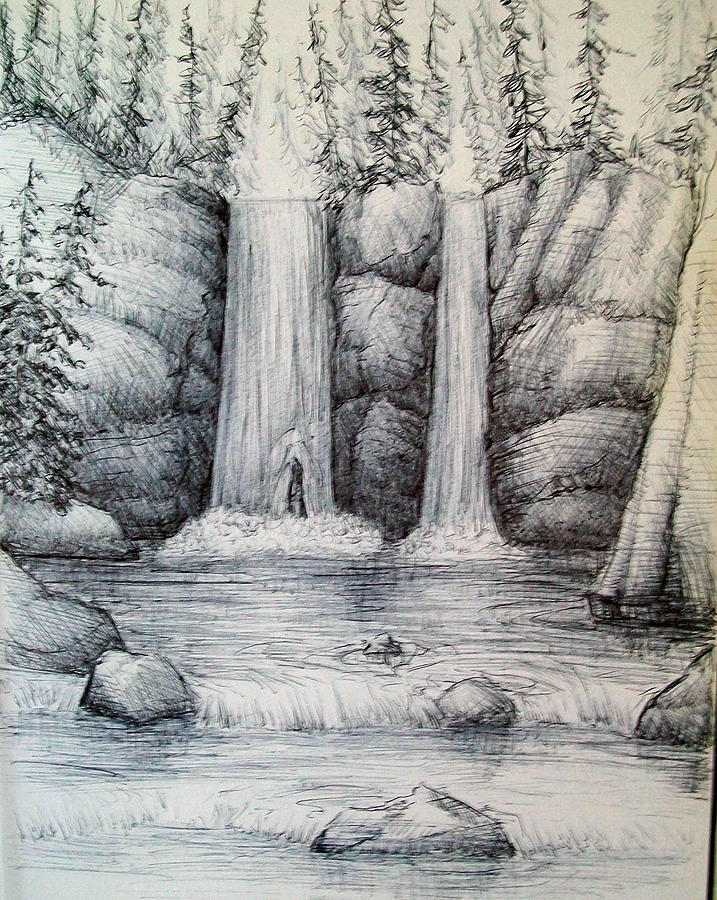 How to Draw a Waterfall - Step by Step Easy Drawing Guides - Drawing Howtos