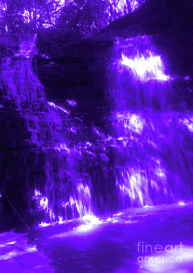 Waterfall Gully closeup in Purple Photograph by By Divine Light
