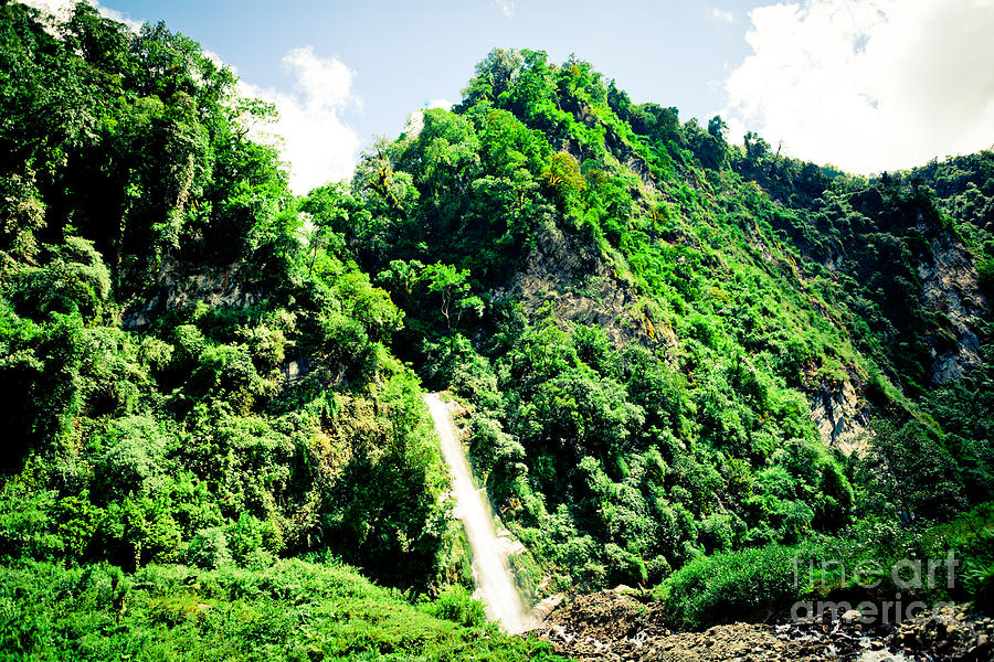 waterfall Himalayas mountains NEPAL Photograph by Raimond Klavins