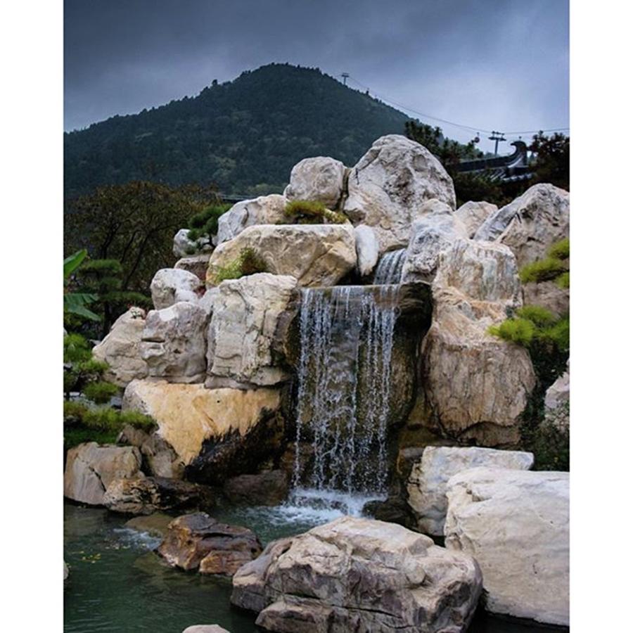 Waterfall Photograph - Waterfall. Huaqing Hot Springs by Anthony Nagle