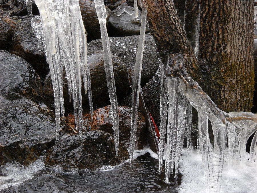 Waterfall Icicles in May Photograph by Kent Lorentzen