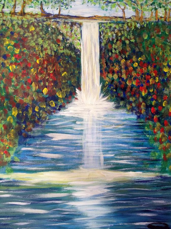 Waterfall In Chiapas Painting by Roberto Rivera