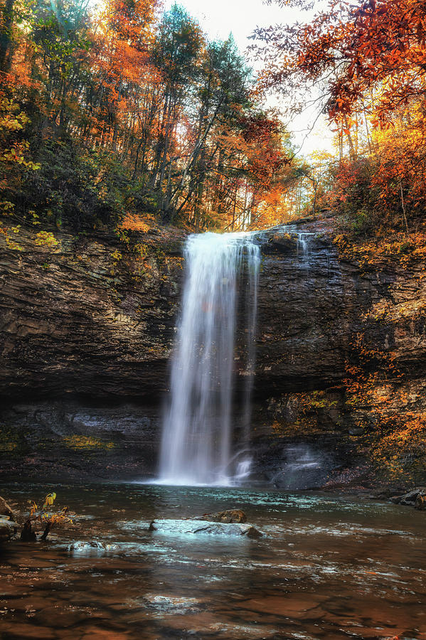 Waterfall in Fall at Cloudland Canyon Photograph by Debra and Dave Vanderlaan