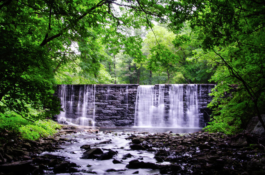 Waterfall in Gladwyne Pa Photograph by Bill Cannon