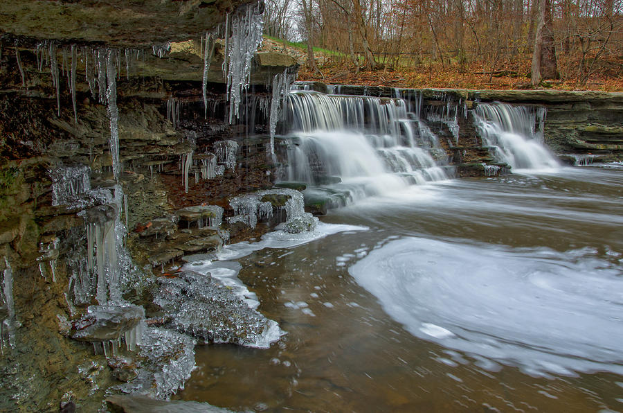 Waterfall in Morrow near Cincinnati Ohio Photograph by Ina Kratzsch