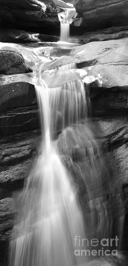 Waterfall in NH Black and White Photograph by Mike Mooney