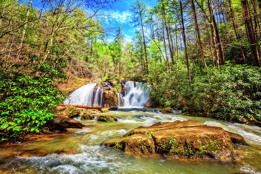Waterfall in the Smoky Mountains Photograph by Debra and Dave Vanderlaan
