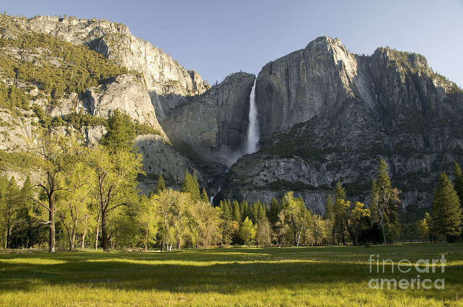 Waterfall In The Yosemite Valley Photograph by Inga Spence