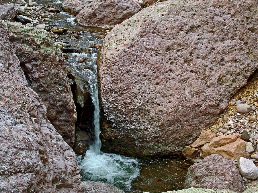Waterfall in Whitewater Canyon near Catwalk National Recreation Trail near Glenwood-New Mexico Photograph by Ruth Hager