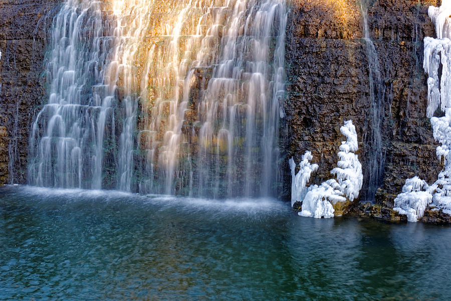 Waterfall in winter Photograph by Peter Ponzio