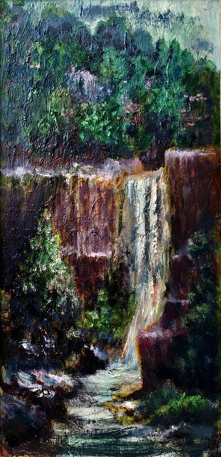 Waterfall  Painting by Laila Awad Jamaleldin