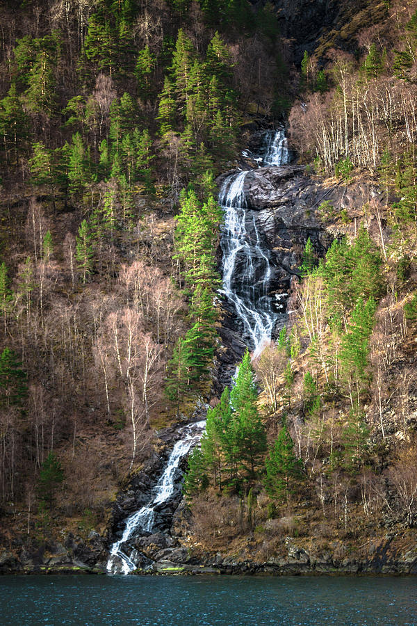 Waterfall Naeroyfjord Dyrdal Norway Photograph by Adam Rainoff