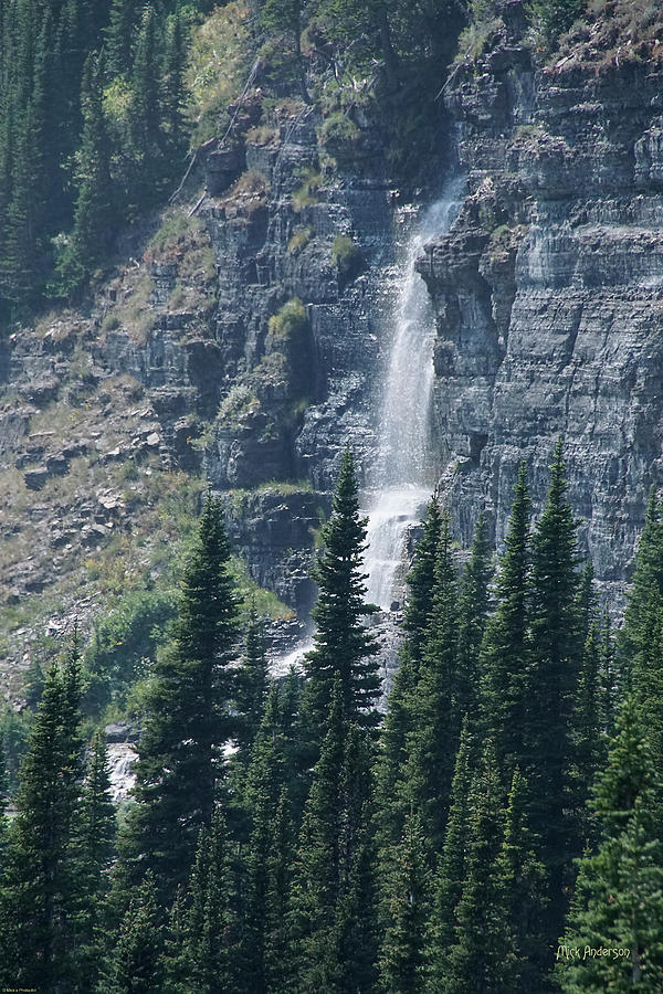 Waterfall Near Logan Pass Photograph by Mick Anderson