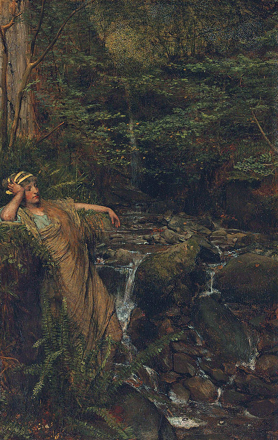 Waterfall nymph Painting by Lawrence Alma-Tadema