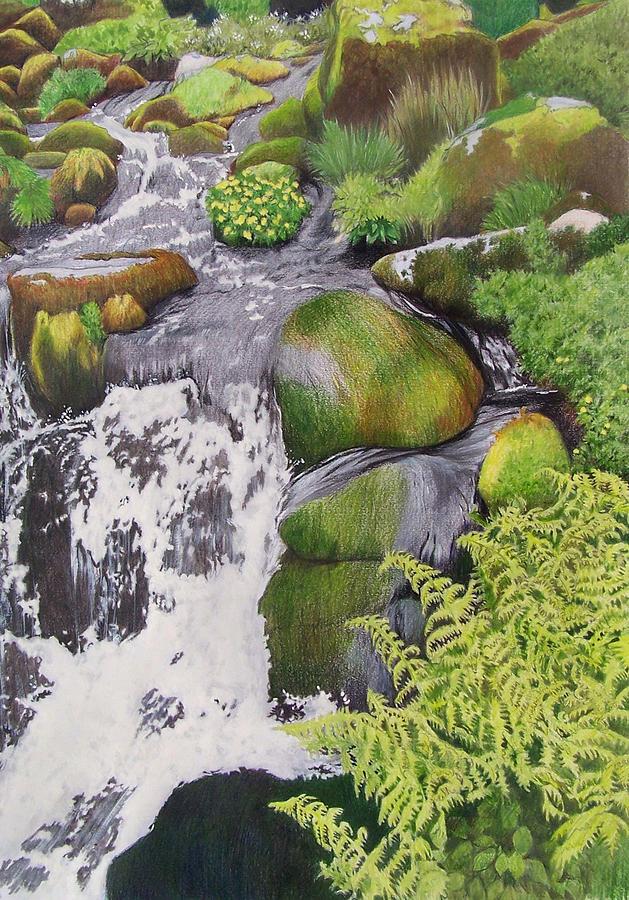 Waterfall on Skye Mixed Media by Constance Drescher