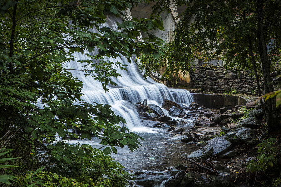 Waterfall on the Creek by Greybeard in Montreat Photograph by Randall Nyhof