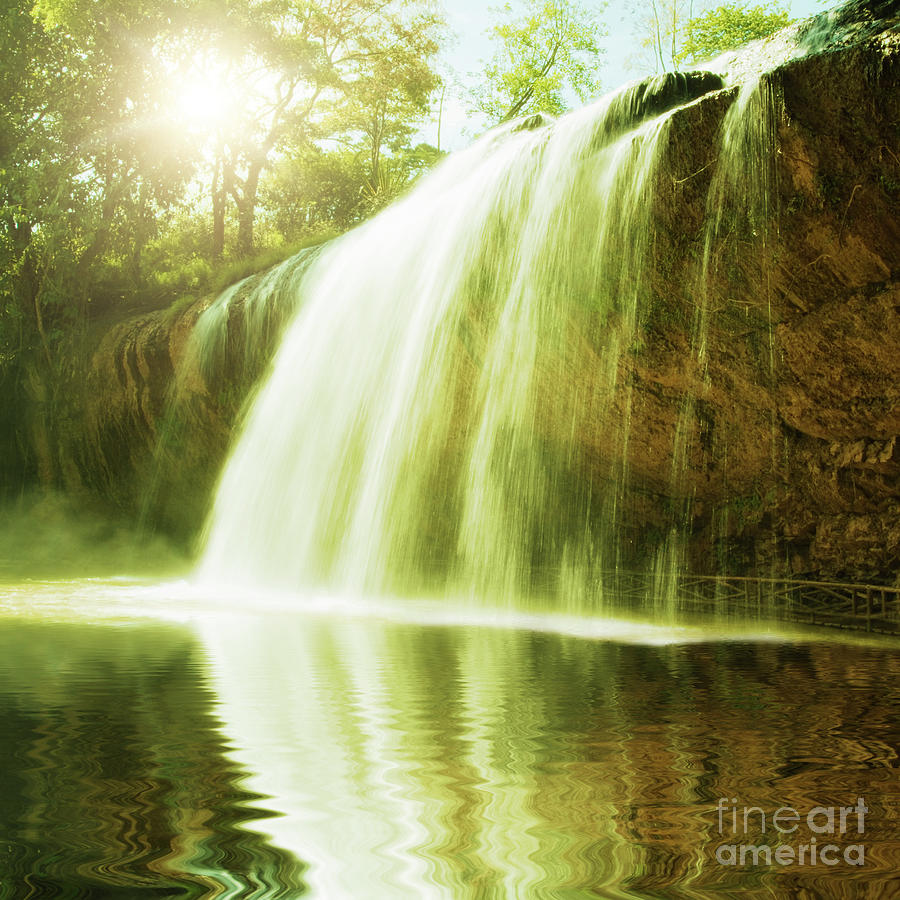 Jungle Photograph - Waterfall pool by MotHaiBaPhoto Prints