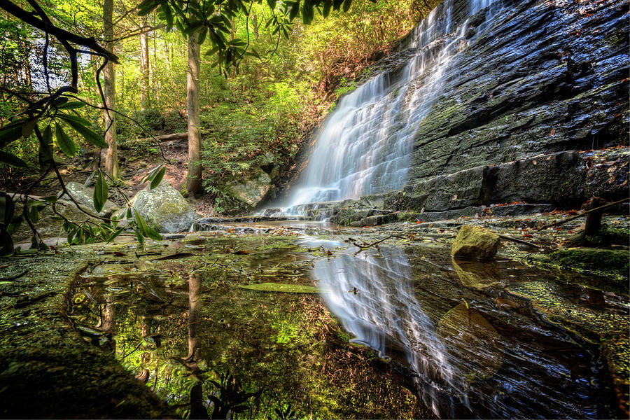 Waterfall Reflections Photograph by Debra and Dave Vanderlaan