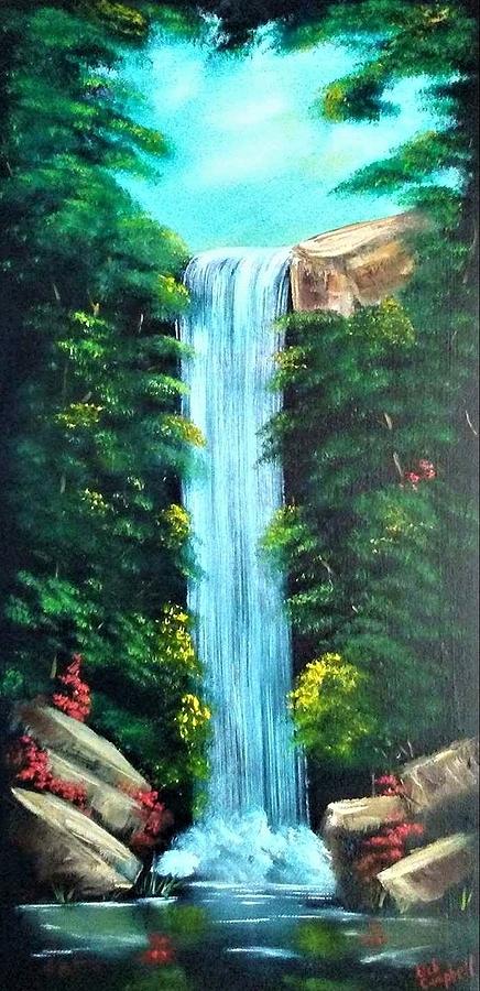 Waterfall Sanctuary Painting by Debra Campbell