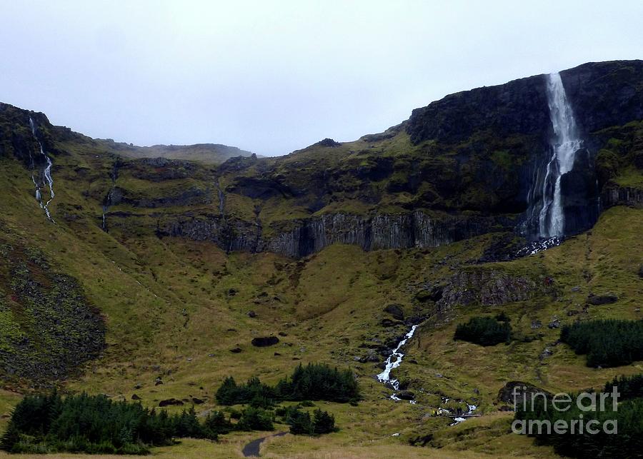 Waterfall Scene in Iceland Photograph by Barbie Corbett-Newmin