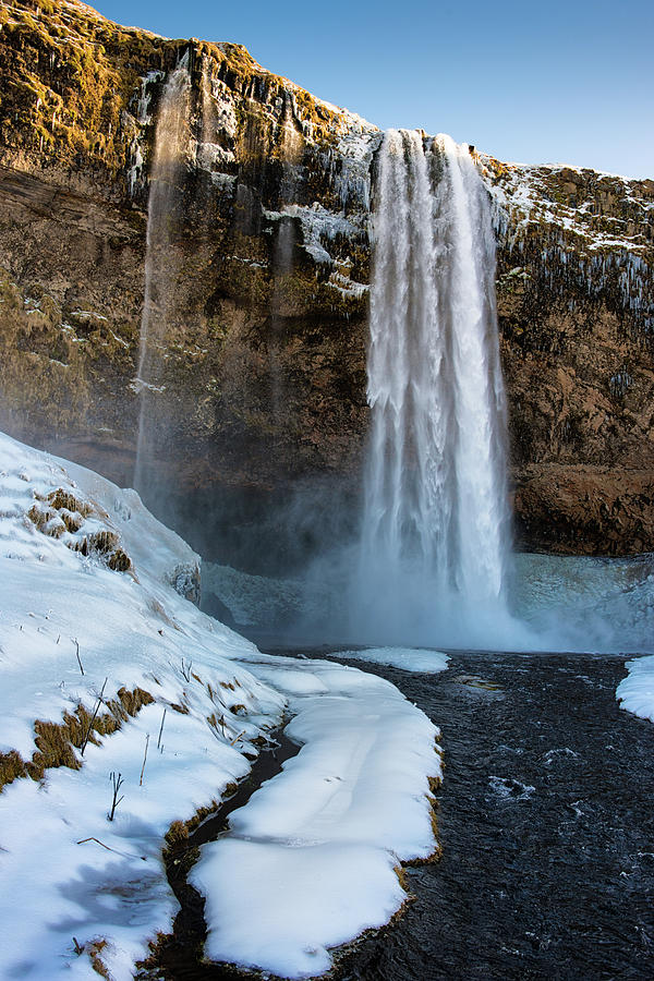 Waterfall Seljalandsfoss Iceland in winter Photograph by Matthias Hauser
