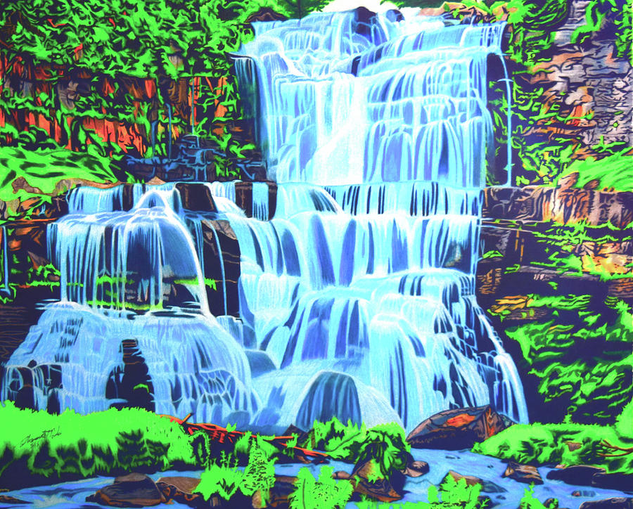 collection image wallpaper: Waterfall Drawing