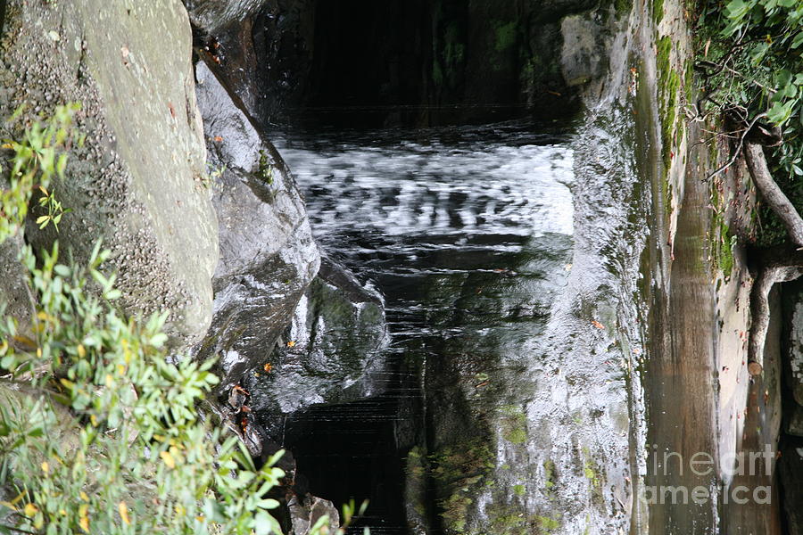 Waterfall under FLW Photograph by Chuck Kuhn
