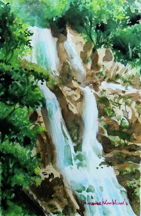 Waterfall Painting by Wanvisa Klawklean