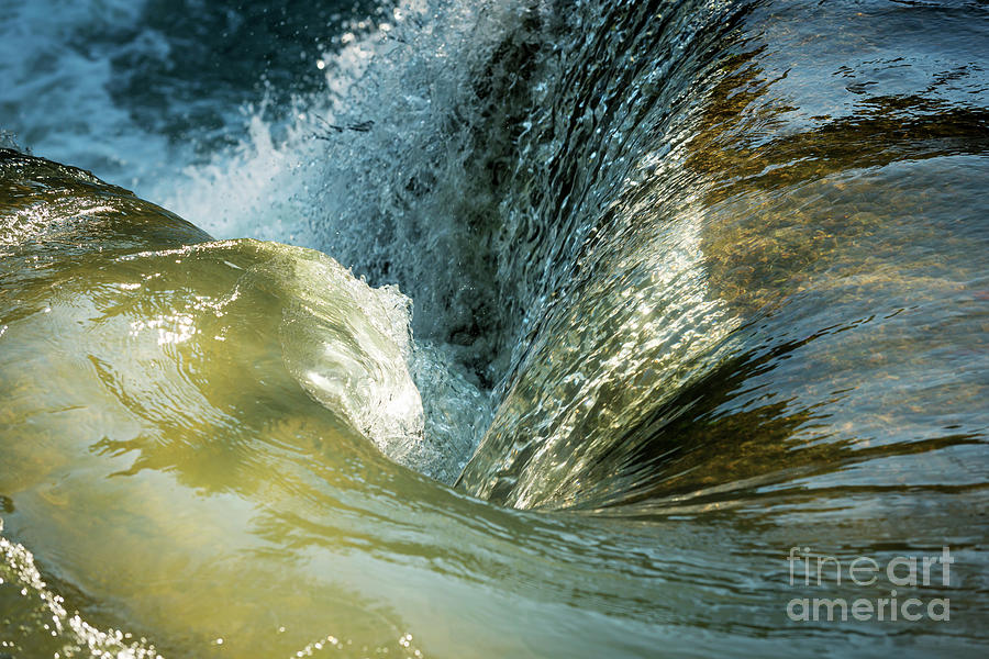 Nature Photograph - Waterfall Whirlpool As Tranquil Background by THP Creative