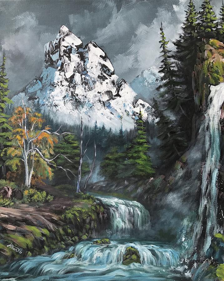 Waterfalls Painting by Alban Dizdari