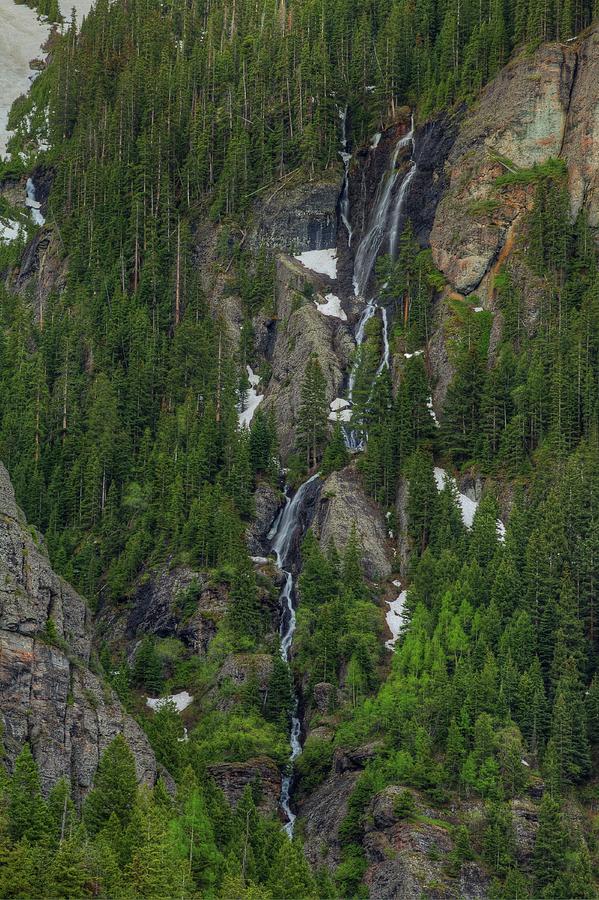Spring Photograph - Waterfalls And Green Trees by Bill Sherrell