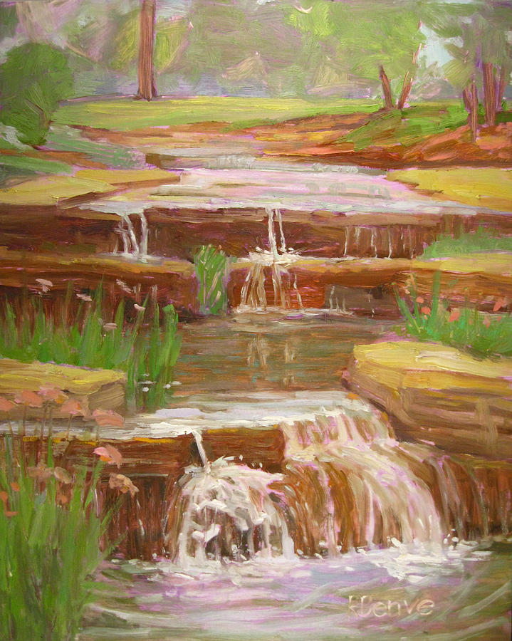 Waterfalls at Franklin Park Painting by Robie Benve