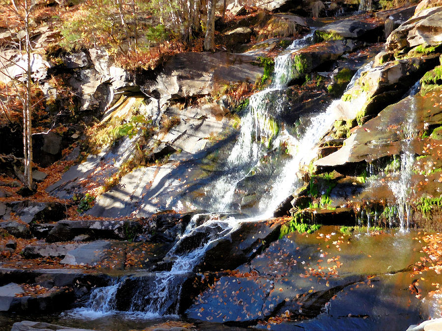 Fall Painting - Waterfalls closeup 1 by Jeelan Clark