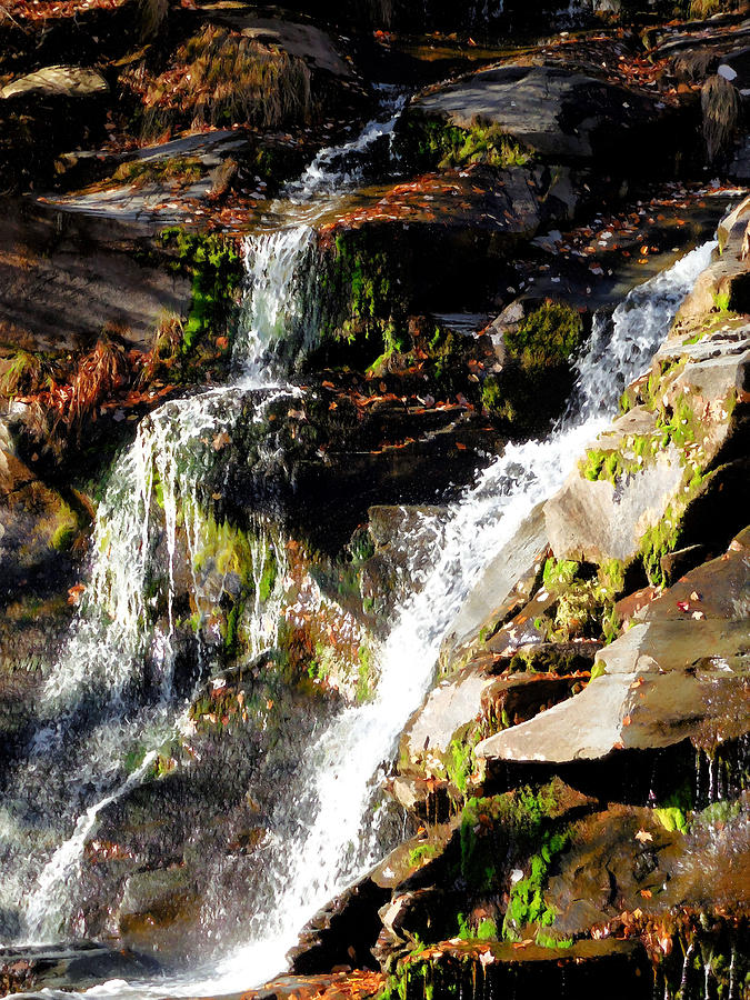 Waterfalls Closeup 5 Painting by Jeelan Clark