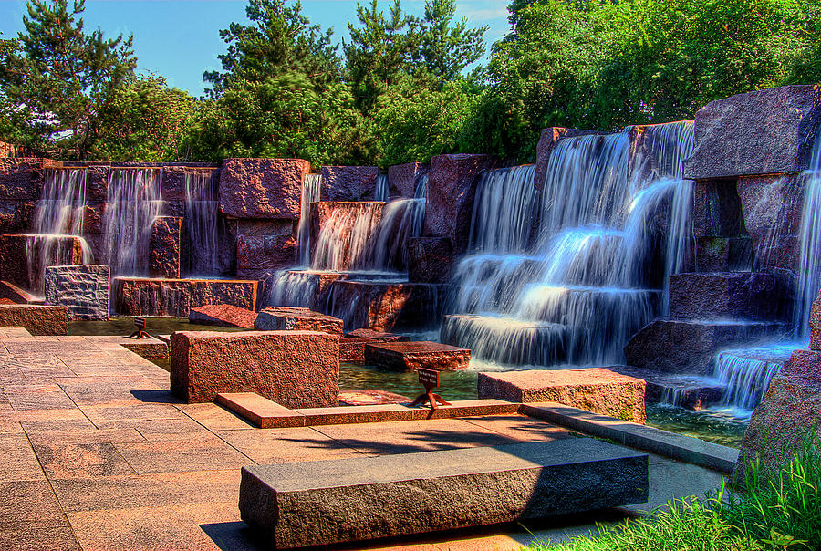 Waterfalls FDR Memorial Photograph by Don Lovett