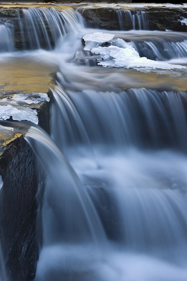 Waterfall Photograph - Waterfalls in Blue and Gold by Jim Dohms