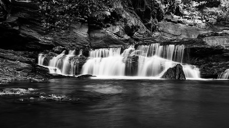 Waterfalls in Western Ghats in Karnataka India in B and W Photograph by Vishwanath Bhat
