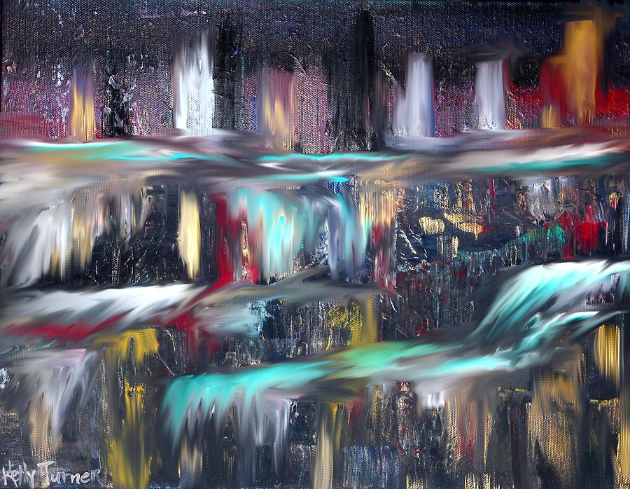 Waterfalls  Painting by Kelly M Turner